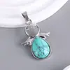 Colgante de Cristal de Piedra Natural Transfronterizo Europeo y Americano Alas de Ángel Collar con Colgante de Ángel Colgante Texturizado en Forma de Gota de Agua Venta al por Mayor