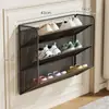 Zapatero detrás de la puerta, gabinete de zapatillas multicapa para la pared del baño, no requiere taladro, organizador de zapatos de pared para uso doméstico, perfecto para la entrada