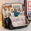 Bolsa de Maquillaje Portátil para Viaje, Tridimensional, No Plegable, Gran Capacidad, Organizador de Almacenamiento de Cosméticos Impermeable de PU, Bolsa de Maquillaje Multifuncional