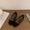 Sapatos rasos de couro com bico quadrado estilo faculdade para outono e inverno, saia da moda, sapatos Mary Jane retrô com sapatos de calçar 2026