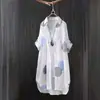 Camisa de Proteção Solar Estampada de Manga Longa Transfronteiriça para Mulheres, Novo Estilo de Verão Cardigã Solto, Jaqueta Externa Fina para Mulheres