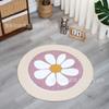 Alfombra Redonda Tejida con Cuerda de Algodón Estilo Nórdico para Piso Habitación Infantil Dormitorio Alfombra de Algodón y Lino para Gatear Sala de Estar Sofá Mesa de Centro Alfombra de Piso