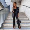 Pantalones de Moda Elegantes Ajustados Sexy Casual con Abertura de Cuero PU de Cintura Alta para Exportación de Amazon 2025 Pantalones Casuales Europeos y Americanos para Mujer