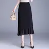 Falda Lápiz Elegante de Cintura Alta, que Cubre la Cadera, Adelgazante, de Longitud Media, Falda Bodycon Cola de Pez, Falda de Nuevo Estilo Primavera 2026 para Mujer