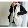 Chaleco Artístico de Algodón y Lino, Holgado y Sencillo, de Dos Botones, Forrado, Ropa de Otoño para Mujer
