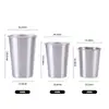 Copo de Aço Inoxidável 304, Copo Conveniente para Bebidas Geladas, Copo de Cerveja de Camada Única com Borda Enrolada, Copo Estilo Camping, Copo de Água, Copo de Café