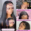 Peruca 13*4 grande área tecida à mão renda frontal preta cabelo longo liso alta temperatura seda fibra química headwear fábrica direto peruca