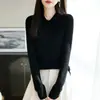 Hilo Yangzi de 48 hilos 100% Lana Pura Cuello Polo Otoño e Invierno Elegante Estilo Old Money Onda de Agua Versátil Camiseta Base de Punto