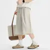 Calças Curtas de Linho Lyocell Tencel Shorts Masculinos Calças Masculinas Finas de Verão Perna Reta Perna Larga Calças de Moletom Calças Casuais
