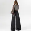 Calça Jeans Larga Grossa Forrada com Fleece 2025 Estilo Hot Girl Retrô Jeans de Perna Reta Calças Estendidas Femininas