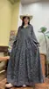 Nuevo Vestido Floral Vintage de Algodón y Lino para Primavera y Otoño para Mujer, Corte Holgado, Tallas Grandes, Estampado Adelgazante, Vestido Largo al por Mayor