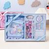 Conjunto de caja de regalo con hebilla magnética y manual de PU con encaje creativo de Sanrio de dibujos animados Kurome, regalo para niños