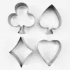 Juego de 4 piezas molde para galletas de cartas de póker forma de flor de ciruelo picas cubo corazón cortador de forma de galleta herramienta de decoración de pasteles fábrica