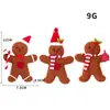Nueva Decoración Navideña Muñeco de Jengibre Colgante Decoración para Árbol de Navidad Accesorios Colgante Pequeño Set de 3 Piezas