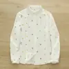 Cardigan Feminino Estilo Japonês Outono 2025 Camisa Manga Longa Estampada Floral Dupla Camada Lapela Tendência Atacado