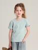 Pudding Haru Summer Top Camiseta infantil confortável casual de manga curta com gola redonda e cor sólida listrada