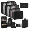 Conjunto de Sacos de Armazenamento para Viagem Transfronteiriça Roupas Roupa Íntima Calças Saco de Embalagem Separado Saco de Armazenamento Roupas Sapatos Bagagem Bolsa de Viagem
