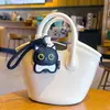 Llavero Colgante Creativo de Gato en Cuero PU Lindo Colgante de Muñeca para Pareja Llavero de Coche Bolsos Regalo Pequeño