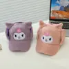 Boné de Beisebol Kuromi Infantil Estilo Coreano Desenho Animado Fofo Chapéu Quente Outono e Inverno Novo Veludo de Cordeiro Proteção de Orelha Boné de Pato