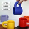 Tazas de cerámica de alta calidad, con asas grandes y forma robusta, personalizables con logotipos en colores macarrón, perfectas como recuerdos; Muestras de color disponibles para pedidos personalizados