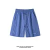 Pantalones cortos ligeros de retazos de verano para hombre con diseño bordado, pantalones casuales, pantalones cortos deportivos de baloncesto de seda helada de secado rápido hasta la rodilla