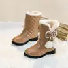 Botas de Nieve para Niñas, Invierno 2026 Nuevas Botines Gruesos Calientes de Princesa para Niñas Mayores, Zapatos de Algodón