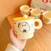 Caneca de Cerâmica Fofa Desenho Animado Milk Fufu Ins Alto Valor de Cor Caneca Criativa Presente Atacado Copo de Água para Escritório