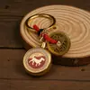Llavero Giratorio de Latón Zodiaco Cinabrio Colgante para Coche Bolso Artesanía Creativa Unisex Venta al por Mayor