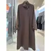 Abrigo largo de lana con cuello de traje, abrigo cálido de otoño e invierno, lana de doble cara 2026, abrigo largo de lana cálido