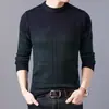 Suéter de Punto Casual de Cuello Redondo para Hombre de Invierno, Tejido de Moda Europeo y Americano Rayado Engrosado con Forro de Felpa, Ropa Holgada para Hombre