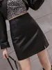 Falda de piel sintética para mujer, nueva moda otoño/invierno 2026, de cintura alta, adelgazante, falda versátil de línea A