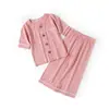 Pijama de Verão Baomai para Crianças Pijama de Modal para Meninos e Meninas Roupas de Casa Roupa Fresca Manga Média Solta Pijama para Crianças Médias e Grandes