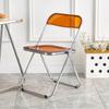 Silla Ins Maquillaje Silla de Ocio Portátil Silla Plegable para el Hogar Silla de Comedor Acrílica Silla Transparente Plegable