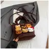 Bolso Panera de Terciopelo con Estampado de Leopardo de Nicho Súper Popular para Mujer, Bolso Cruzado Versátil Popular de Otoño e Invierno, Bolso Tipo Cartera de Dibujos Animados Lindo