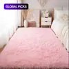 Alfombra de seda de pelo largo teñida anudada nórdica transfronteriza, tapete para suelo de sala de estar, alfombra de cobertura completa de área grande, alfombrilla de noche para dormitorio al por mayor
