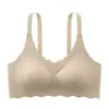 Camisole Sem Costura de Seda de Gelo Costas Nuas para Mulheres com Alças Finas de Glitter, Sutiã Wireless Integrado Removível