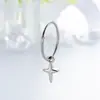 Nuevo Diseño de Nicho de Henson Jewelry Aro para Oreja Sin Costura de 0.8 mm de Diámetro Colgante de Cruz Joyería para Piercing