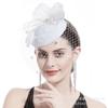 Acessório de Cabeça Europeu e Americano para Noivas com Penas, Grampo de Cabelo com Tela, Acessório de Cabelo, Chapéu Vintage, Faixa de Cabeça, Fascinator de Pérolas, Véu