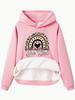 Código europeu transfronteiriço outono e inverno feminino europeu e americano bolso canguru com capuz manga comprida forrado de lã suéter BEKIND impresso comércio exterior