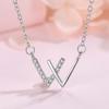 Collar en forma de W de plata esterlina s925 para mujer, colgante de cadena de clavícula, diseño corto y sencillo, con sentido de moda, outlet de fábrica
