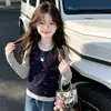 Conjunto de Ropa de Otoño para Niñas 2026 Nuevo de Moda Chaleco de Otoño para Niñas Medianas y Grandes, Camiseta Básica y Jeans Conjunto de Tres Piezas