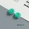 Accesorios de Resina de Rosa Artificial Coloridos de 12 mm Material para Manualidades Pegamento de Crema Funda de Teléfono Celular Agujero Zapato Pasador de Pelo Joyería