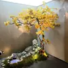 Árvore Artificial de Alta Qualidade Imitação de Ginkgo Planta Verde para Decoração de Janela, Paisagismo Minimalista Interno e Externo, Modelo Grande de Chão