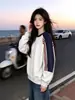 Camiseta con Capucha Casual Holgada Retro Popular de Nicho Coreano Cuello Redondo Manga Larga Estilo Primavera y Otoño Moda Unisex