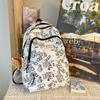 Estilo Japonês Estilo Fresco Distintivo Grafite Mochila Escolar para Ensino Fundamental Feminina Grande Capacidade Casual Mochila com Estampa de Urso Morango