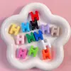 Cuentas Acrílicas con Letras Inglesas y Agujero Grande al por Mayor para Cadenas de Teléfono DIY, Llaveros, Colgantes para Bolsos y Materiales para Accesorios