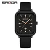 Sanda Casual Retro Relógio de Pulso com Pulseira de Tecido Xadrez Feminino Nicho Calendário Pulseira de Silicone Relógio Feminino 1134