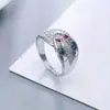 Anillo Arcoíris Transfronterizo de Amazon, Anillo Sencillo de Doble Capa con Circonita, Sensación de Lujo Ligero y Gama Alta, Anillo Abierto Cruzado Chapado en Oro