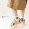Calcetines de verano para niños, finos, de algodón con dibujos de osos, de malla, transpirables, para primavera y verano, con rayas