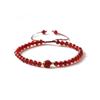 Pulsera de Cristal con Cuentas de Ágata Roja Natural Estrella y Oro, Tejida a Mano, Cuerda de Mano Hecha a Mano para Niña, Regalo de Cumpleaños, Pulsera de Cuentas